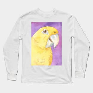 Golden parakeet conure watercolor yellow parrot guaruba Long Sleeve T-Shirt